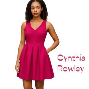 Cynthia Rowley Pink Fit Flare Party Event‎ Feminine Dress NWOT Size S